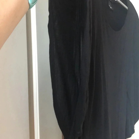 H&M black flowy shirt with large cutout sleeves, size small - Picture 2 of 4